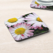 Drei rosa-weiße Gänse Getränkeuntersetzer (Linke Seite)