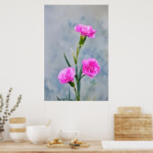 Drei rosafarbene Nelken Poster (Küche)
