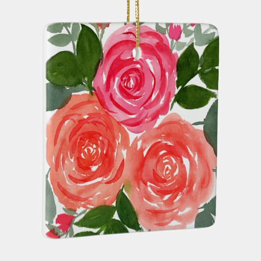 DREI ROSE KERAMIKORNAMENT (Rechts)