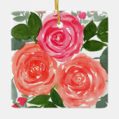 DREI ROSE KERAMIKORNAMENT (Vorderseite)