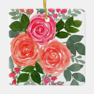 DREI ROSE KERAMIKORNAMENT