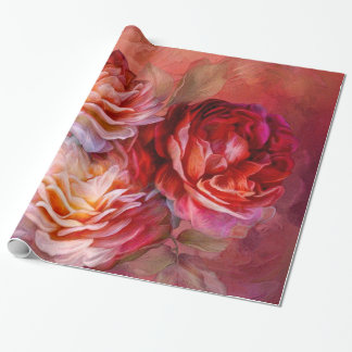 Drei Rosen-rote Kunst-Geschenk-Verpackung Geschenkpapier
