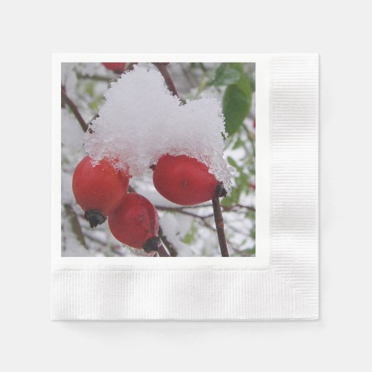 Drei Rosshügel mit Schneekappe Serviette (Vorderseite)