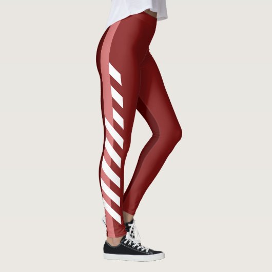 Drei Rot-gestreifte Leggings (Rechts)