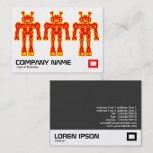 Drei rot und gelbe Roboter Visitenkarte (Vorne/Hinten)