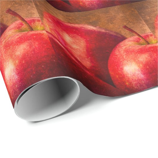 Drei rote Äpfel Geschenkpapier (Rolleneckpunkt)