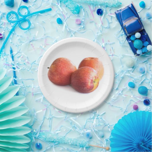 Drei rote Äpfel Pappteller (Party)