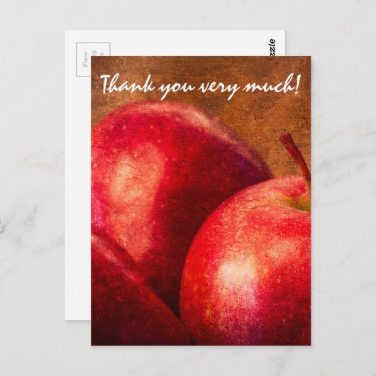 Drei rote Äpfel Postkarte (Vorne/Hinten)