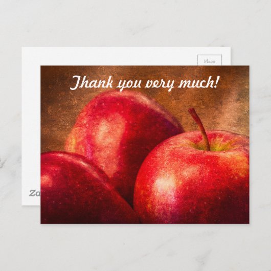 Drei rote Äpfel Postkarte (Vorne/Hinten)