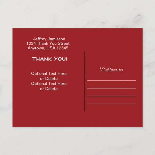 Drei Rote Kanonen - Danke Postkarte (Rückseite)