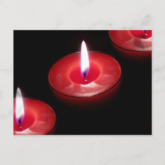Drei rote Kerzen Postkarte (Vorderseite)