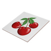 Drei rote Kirschen Obst Fliese (Seite)