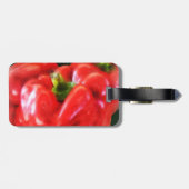 Drei rote Paprika Gepäckanhänger (Rückseite horizontal)
