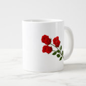 Drei Rote Rosen Jumbo-Tasse (Vorderseite Rechts)