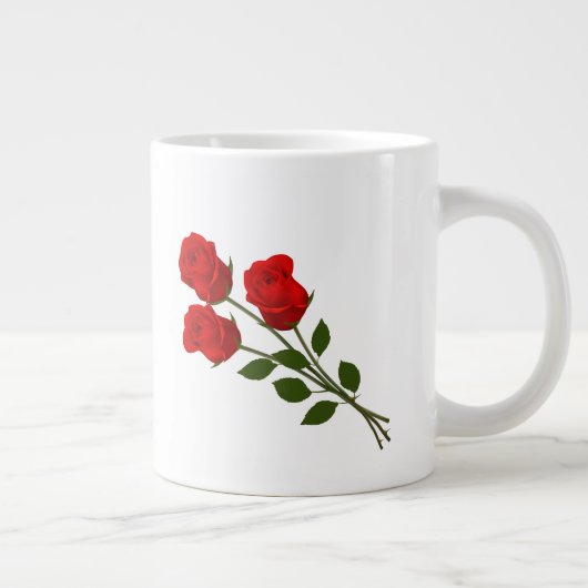 Drei Rote Rosen Jumbo-Tasse (Rechts)