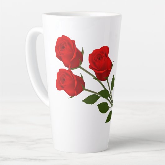Drei Rote Rosen Milchtasse (Linke Ecke)