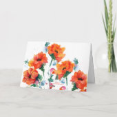 Drei rote Steppchen Aquarell Feiertagskarte (Rückseite)