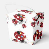 Drei rote und schwarze Ladybude mit Sternen Geschenkschachtel (Rückseite)