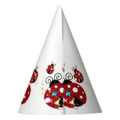 Drei rote und schwarze Ladybude mit Sternen Partyhütchen (Rückseite)