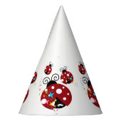 Drei rote und schwarze Ladybude mit Sternen Partyhütchen (Links)