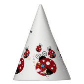 Drei rote und schwarze Ladybude mit Sternen Partyhütchen (Rechts)