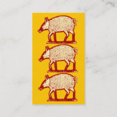 Drei Rotschweine Visitenkarte für Farm, Restaurant (Rückseite)