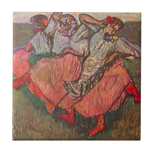 Drei russische Tänzer von Edgar Degas Fliese (Vorderseite)
