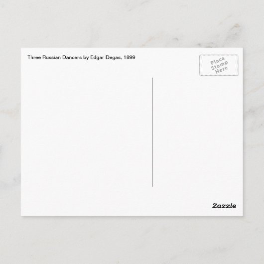 Drei russische Tänzer von Edgar Degas Postkarte (Rückseite)