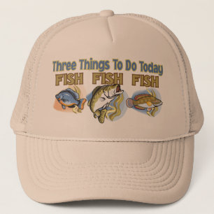 DREI SACHEN, ZUM HEUTE ZU TUN FISCHEN FISCH-FISCHE TRUCKERKAPPE