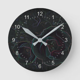 drei Samttulpen Runde Wanduhr
