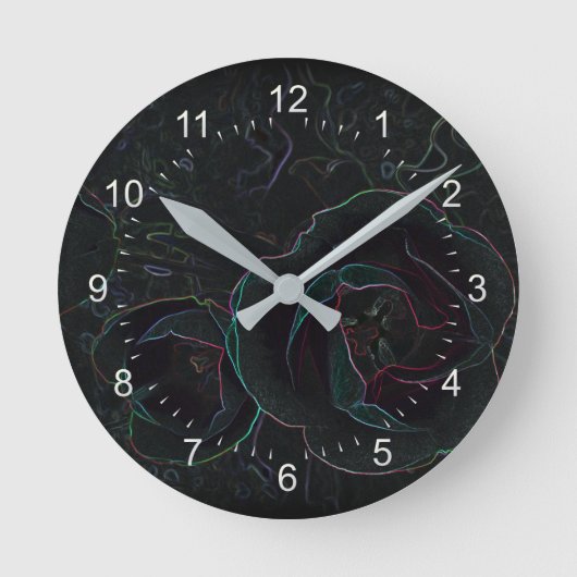 drei Samttulpen Runde Wanduhr (Vorderseite)