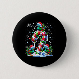 Drei Santa Peas auf Candy Cane Weihnachtskids Todd Button