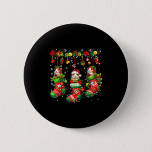 Drei Santa Reindeer Elf Guinea Gs in Weihnachtssoc Button