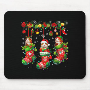 Drei Santa Reindeer Elf Guinea Gs in Weihnachtssoc Mousepad