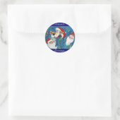 DREI SANTA RUNDER AUFKLEBER (Tasche)