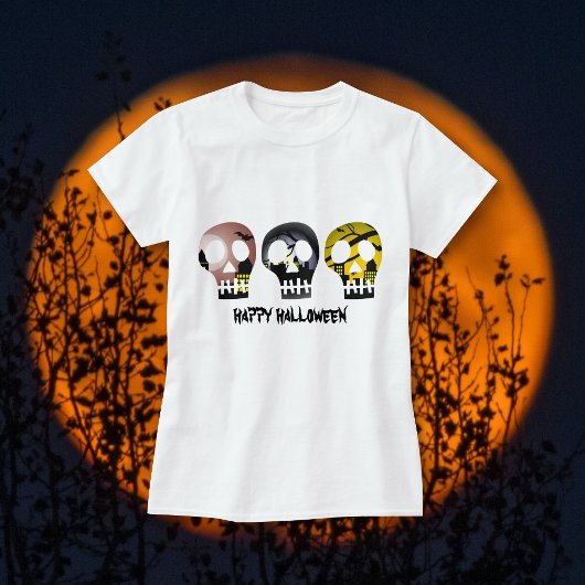 Drei Schädel Halloween-T - Shirt