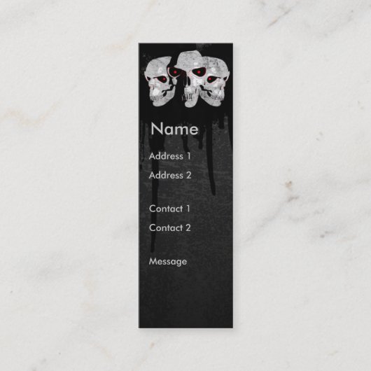 Drei Schädel Mini Visitenkarte (Vorderseite)
