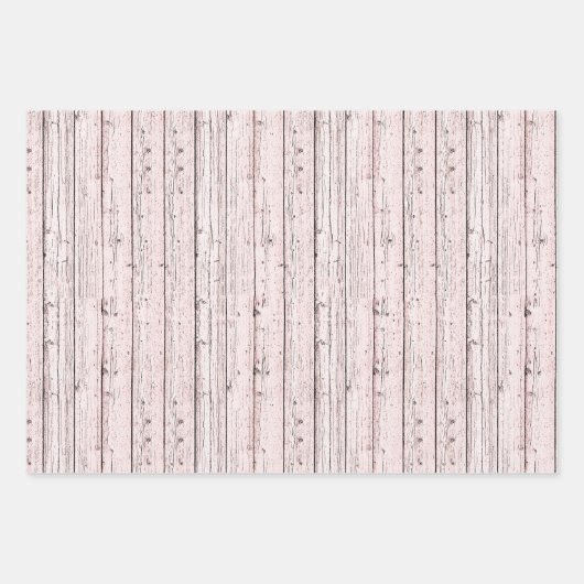 Drei Schattierungen aus rosa Knotty-Holz Geschenkpapier Set (Vorderseite 3)