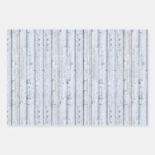 Drei Schattierungen des blauen Knotty-Holzes Geschenkpapier Set (Vorderseite 3)