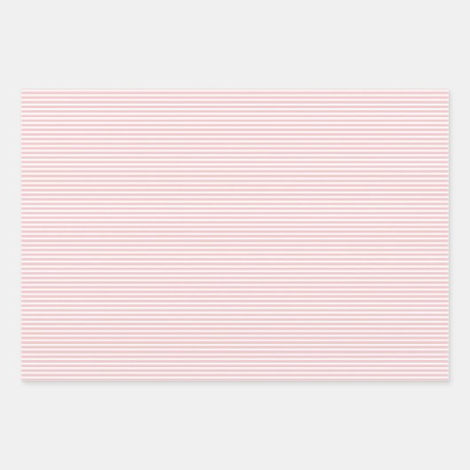 Drei Schattierungen Rosa Streifen Geschenkpapier Set (Vorderseite 3)