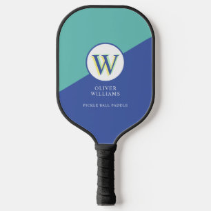 Drei Schichten Initial W (bearbeitbar), 2 Töne Bla Pickleball Schläger