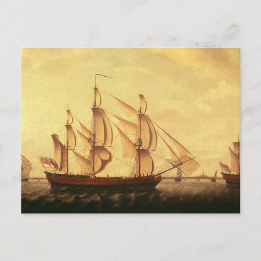 Drei Schiffe der Hudson Bay in der Themse Postkarte (Vorderseite)
