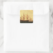 Drei Schiffe der Hudson Bay in der Themse Quadratischer Aufkleber (Tasche)