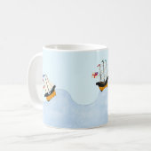 Drei Schiffe, die auf dem Schiff fahren Kaffeetasse (Vorderseite Links)