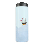 Drei Schiffe, die auf dem Schiff fahren Thermosbecher (Vorderseite)