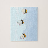 Drei Schiffe, die auf einem Rollsee-Kind fahren Puzzle (Vertikal)