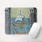 Drei Schiffe, die den Hafen von Ravenna kommen Mousepad (Mit Mouse)