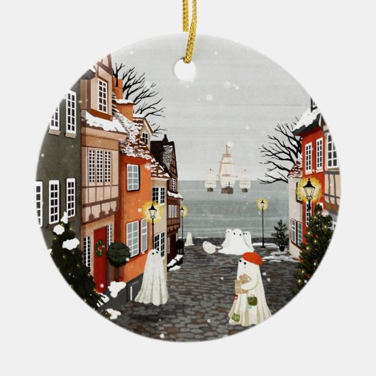 Drei Schiffe Keramik Ornament (Vorne)