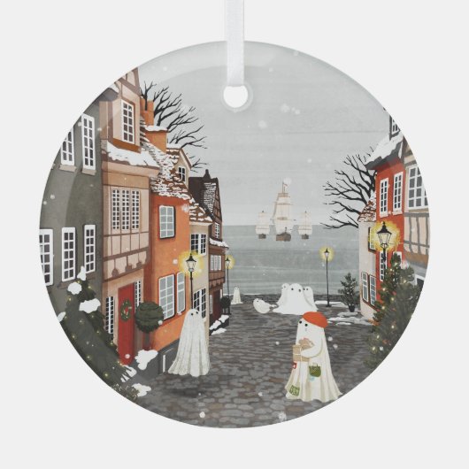 Drei Schiffe Ornament Aus Glas (Vorderseite)