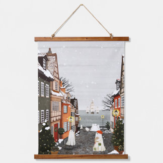 Drei Schiffe Wandteppich Mit Holzrahmen